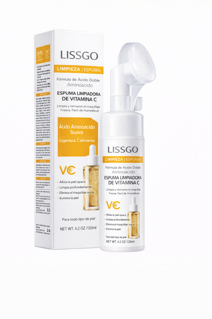 ESPUMA LIMPIADORA VITAMINA C CON CEPILLO INTEGRADO LissGo™
